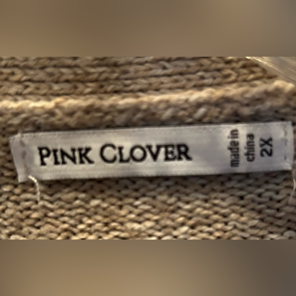 Pink Clover Blue and Beige Patterned Open Front Cardigan - Picture 2 of 7